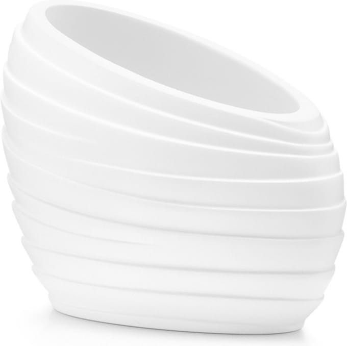 Zeller Tandenborstelhouder - wit - abstract - polyresin - 12 cm - badkamer beker