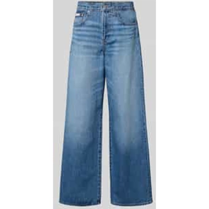 wide fit jeans met labeldetail