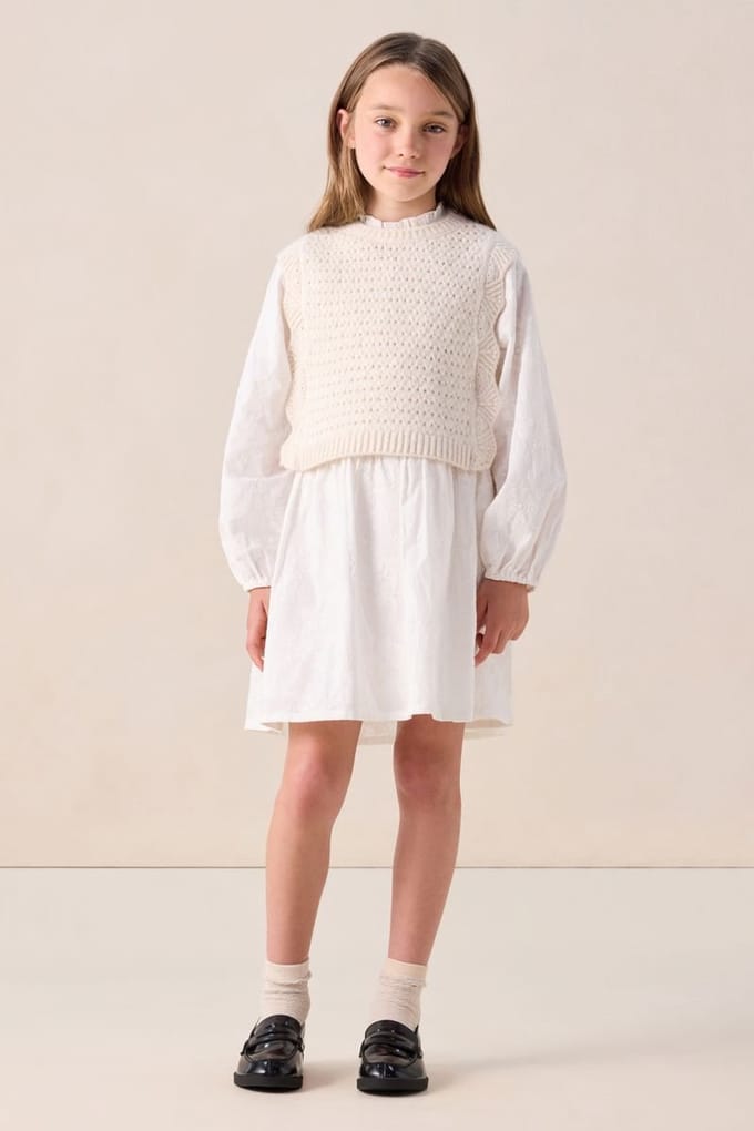 Sissy-Boy - Witte spencer met geschulpte randen