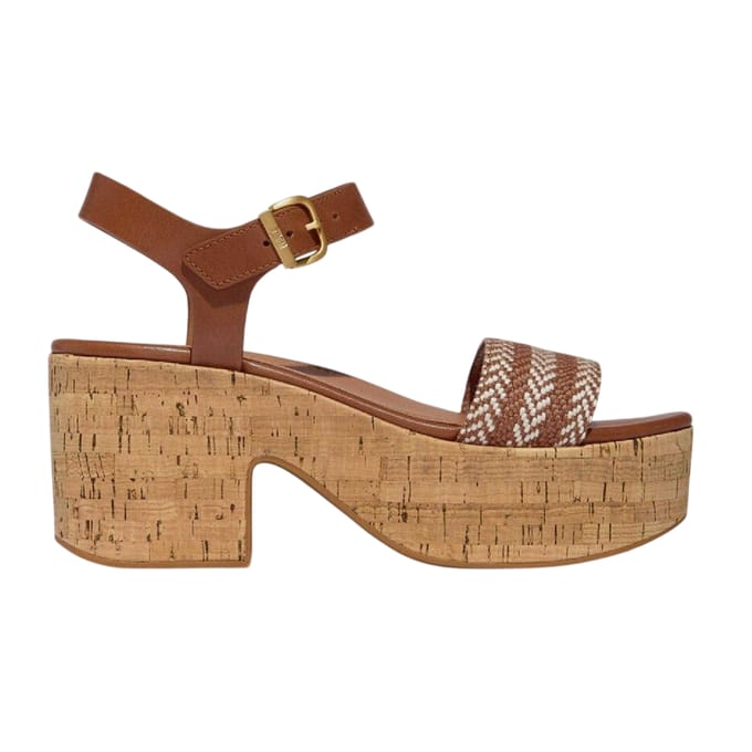 FitFlop Dames Leren Platform Sandalen (Tan)