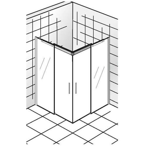 HSK K2P sliding door corner entry 100cm