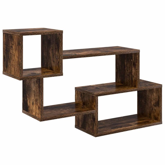 vidaXL - Zwevende - plank - Muurmontage - Gerookt - eiken - 87 - x - 20 - x - 55 - cm
