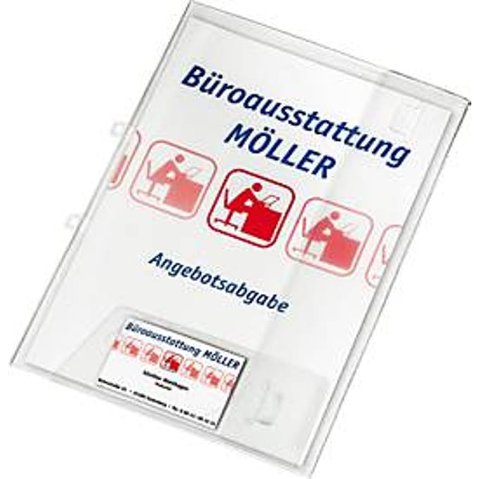 Offertemap Crystal, A4-formaat, PP-kunststof, afsluitbaar, transparant