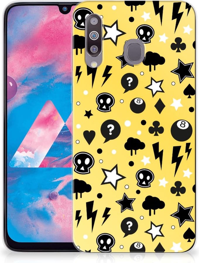 Silicone Back Case Samsung Galaxy M30 Punk Geel