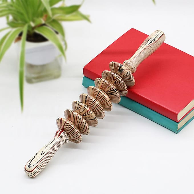 Rouleau de Massage en bois, à main, Point de déclenchement, libération musculaire, bâton de massage beige