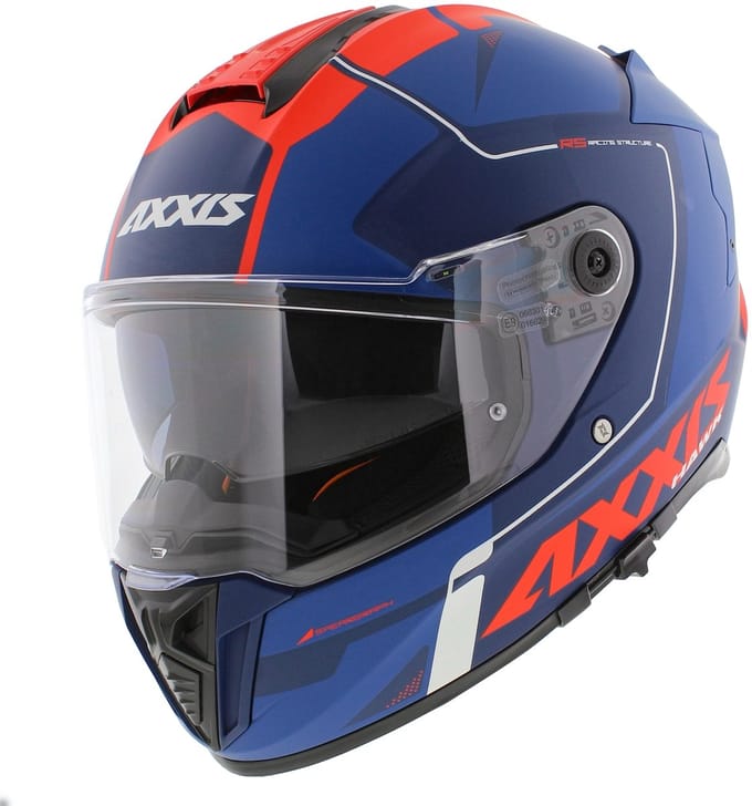 Axxis Hawk SV Integraal helm Spear C5 mat blauw rood