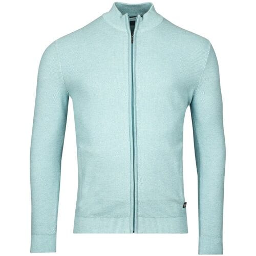 Baileys Vest Cardigan Zip Allover Plated Two-Tone Jacquard Aqua / male