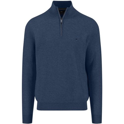Fynch-Hatton Trui Troyer Zip Fine Allover Texture Night / male