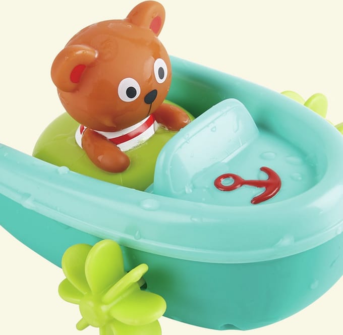 Hape Bath Toys Pullback Boat with Bear