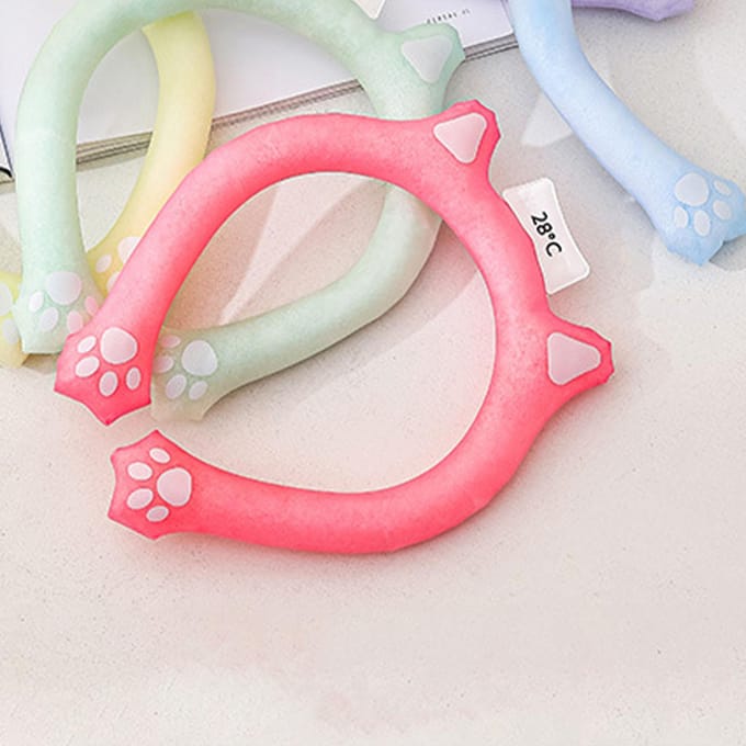 Nekkoelring Draagbare Koelende Nekwikkels Herbruikbare Handsfree Koeler voor Zomerse Hitte Roze blauw