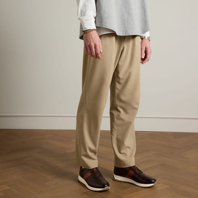 Manfield - Heren - Bruine leren sneakers - Maat 43