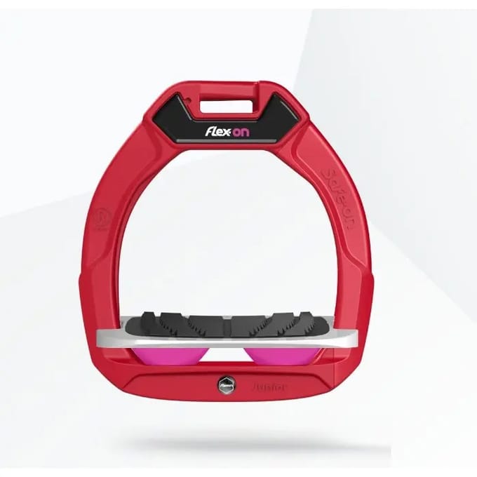 Veiligheids stijgbeugels met Grip Hellend Rood/Grijs/Roze kind Flex-On Safe-On