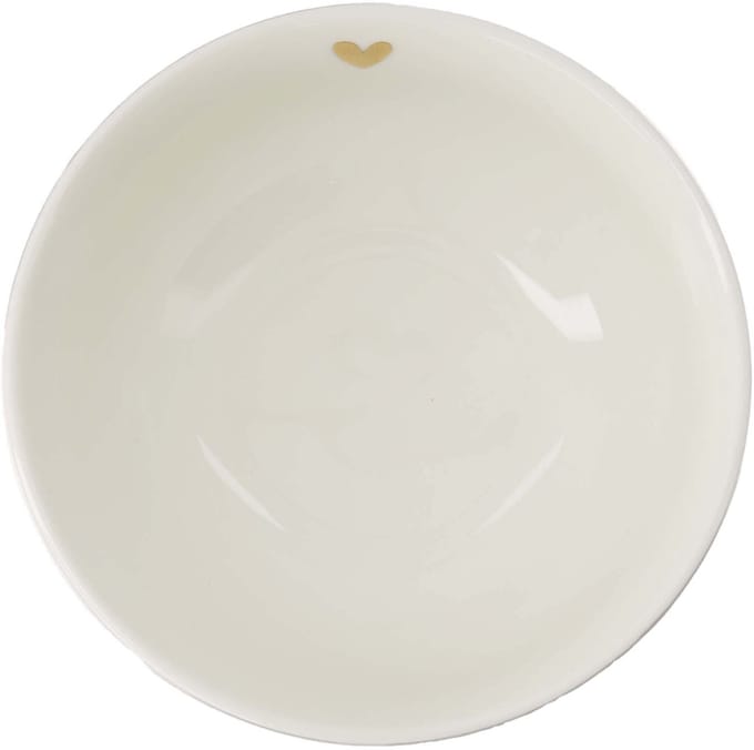 Zusss Kom Hartje Keramiek White / Gold