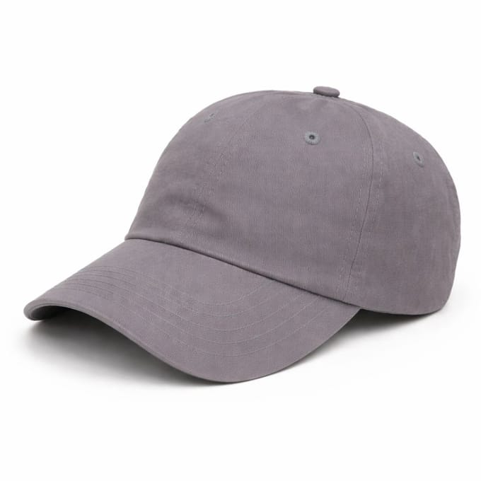 6 Panel Cap – Crew - 100% Katoen – Verstelbaar met Sliding Closure – Zachte Dunne Baseball Cap – Unisex - Donkergrijs