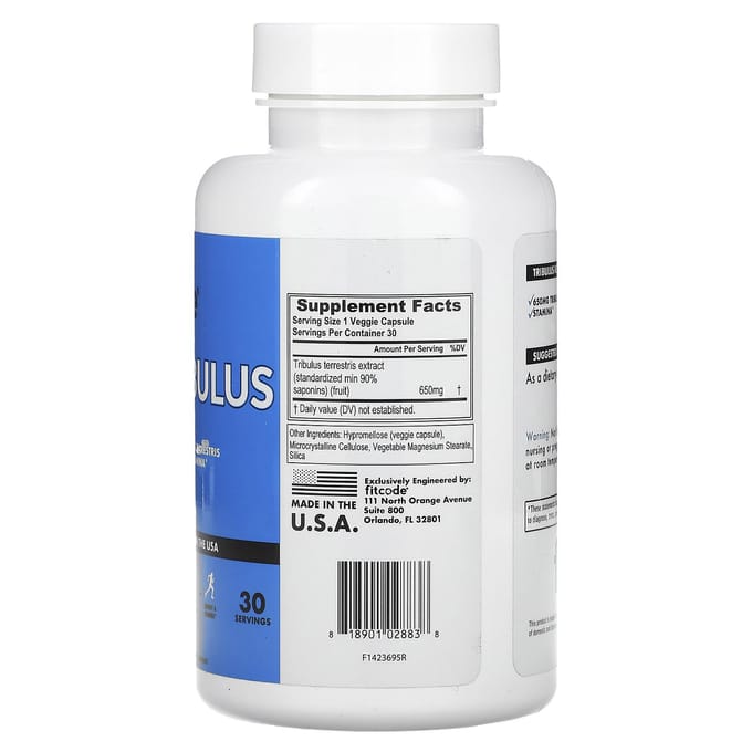 Tribulus, 650 mg, 30 plantaardige capsules