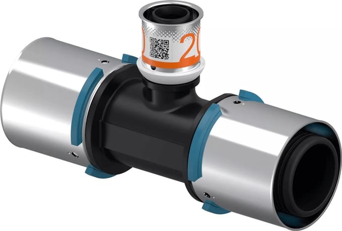 Uponor S-Press Plus PPSU pers composiet T-stuk verlopend 40x20x40mm