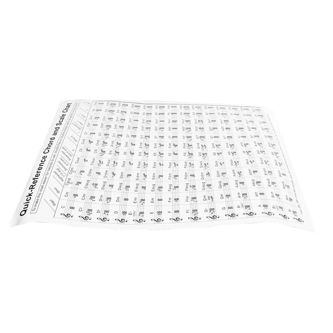 Harp Akkoordenlijst Draagbaar Duurzaam Gecoat Papier Oefenspeel Accessoires voor Beginner L white