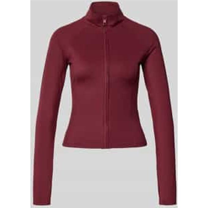 Slim fit sweatjack met opstaande kraag, model 'Yoga'