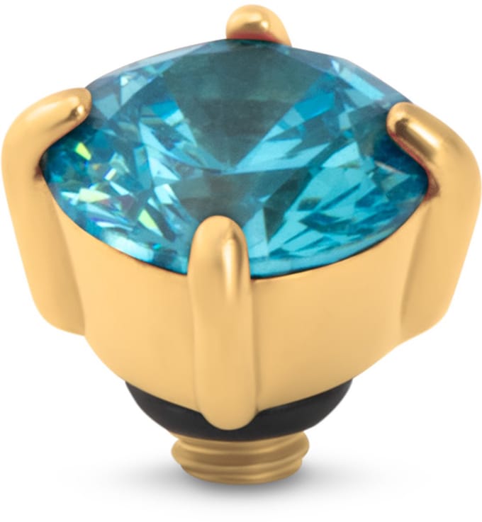 Melano Twisted Glint Steentje Aqua Blue | Goud