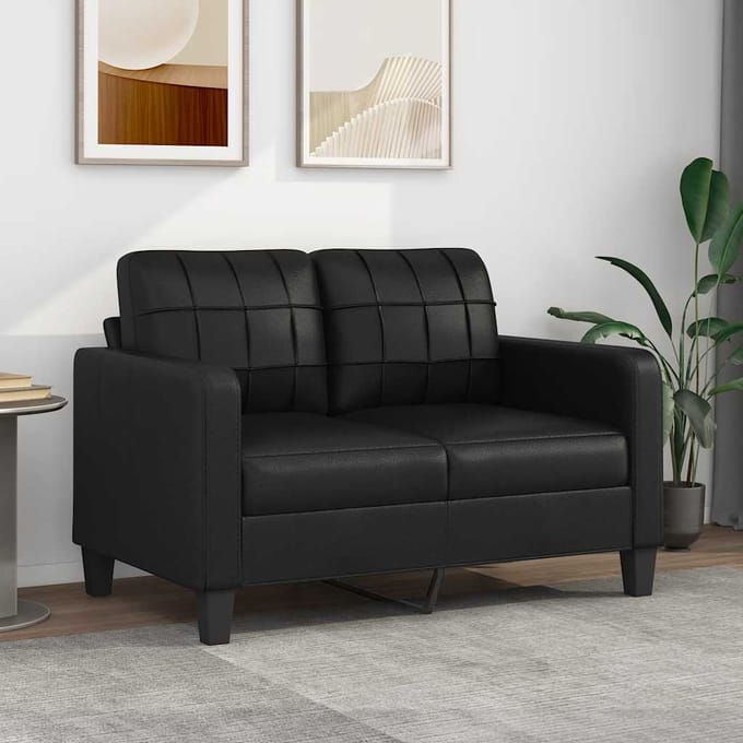 vidaXL - Tweezitsbank - 120 - cm - kunstleer - zwart