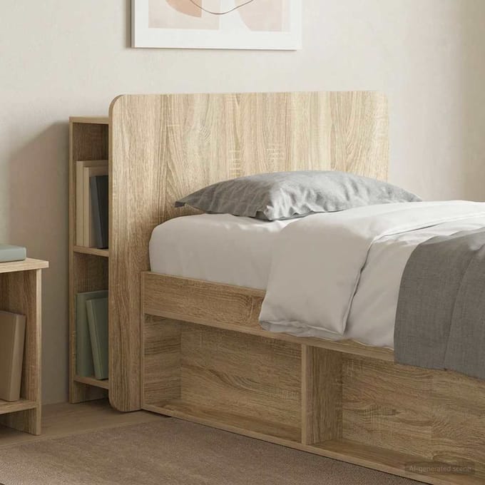vidaXL - Hoofdeinde - Kast - met - opslag - Sonoma - Eiken - Bewerkt - hout