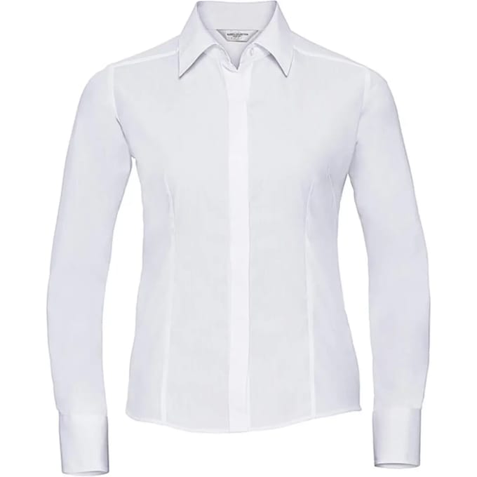 Dameshemd met lange mouwen Russell Athletic Fitted Poplin