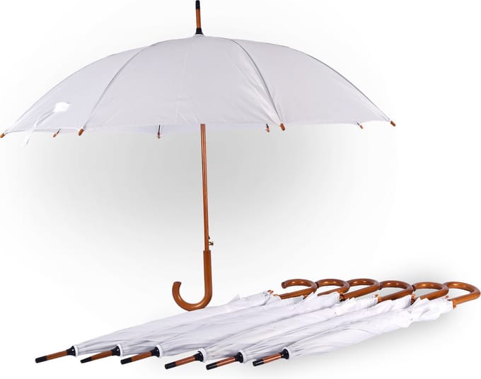 Paraplu 7 stuks - Trouwparaplu's wit | Set van 7 - Automatisch Opvouwbaar | 102 cm Diameter| Windproof Paraplu voor Volwassenen