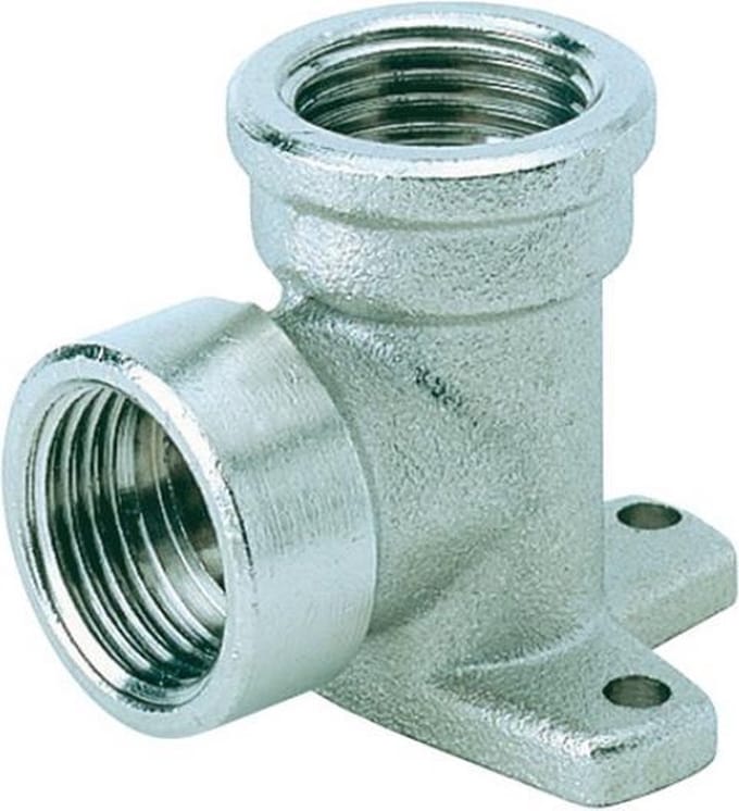 Muurplaat 2 x 1/2" inwendig messing