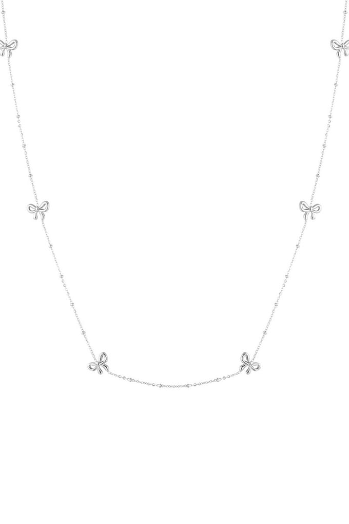 Bijoutheek Collier Strikjes Lang Zilver