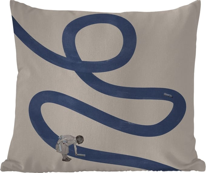 Sierkussen Buiten - Meisje - Recycle - Vintage - 60x60 cm - Weerbestendig