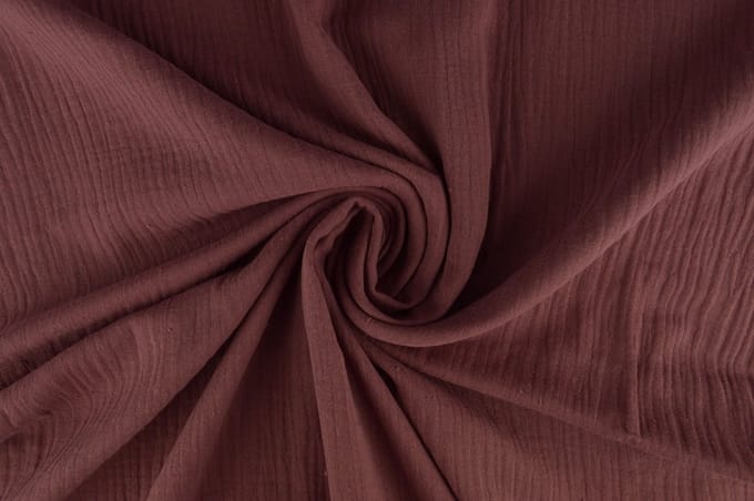 10 meter double gauze - Donker oud roze - 100% katoen