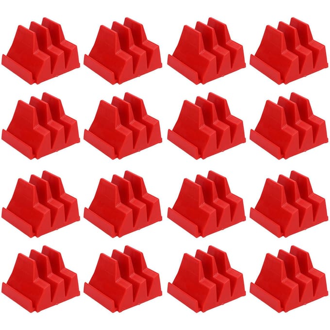 16 Pièces Support de Clé à 3 Fentes ABS Support Modulaire pour Clés Rangement d'Outils pour 48 Clés red