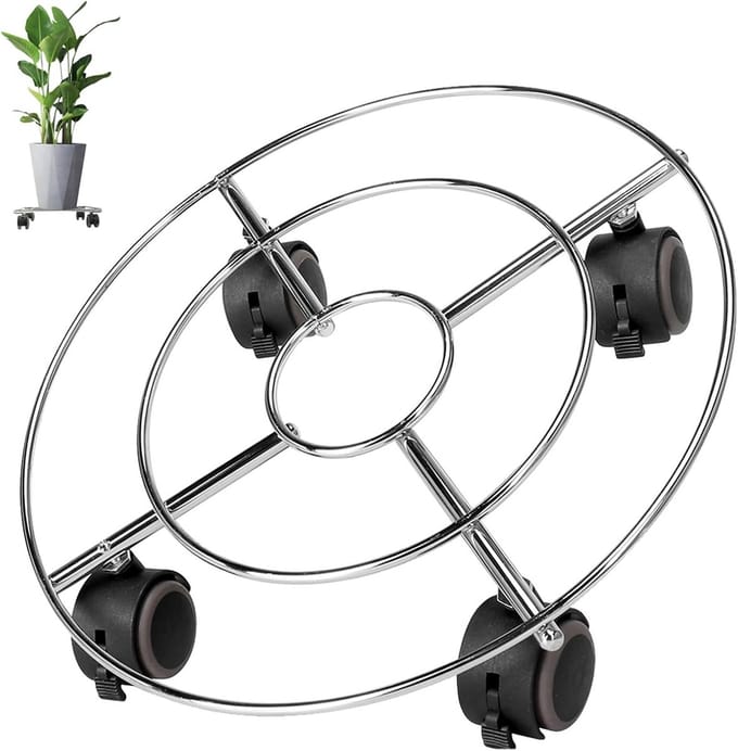 Plantenroller met Wielen en Rem - Zware Bloempotverhuizer Binnen & Buiten