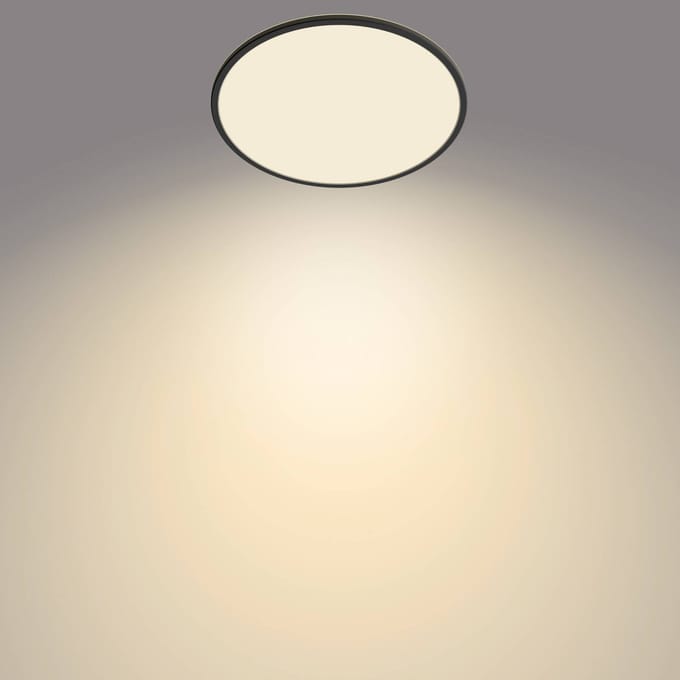 Philips Superslim CL550 Ceiling lamp Ø430 mm LED 22W 2700K SceneSwitch IP20, Black