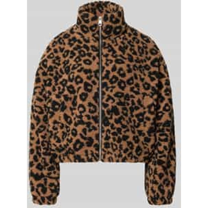 Regular fit teddyjack met dierenprint model 'THEA'