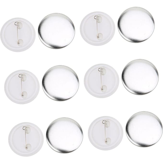 100 sets 37 mm badgespeldknoponderdelen, badgemaakbenodigdheden, doe-het-zelf-knutselmaterialen white