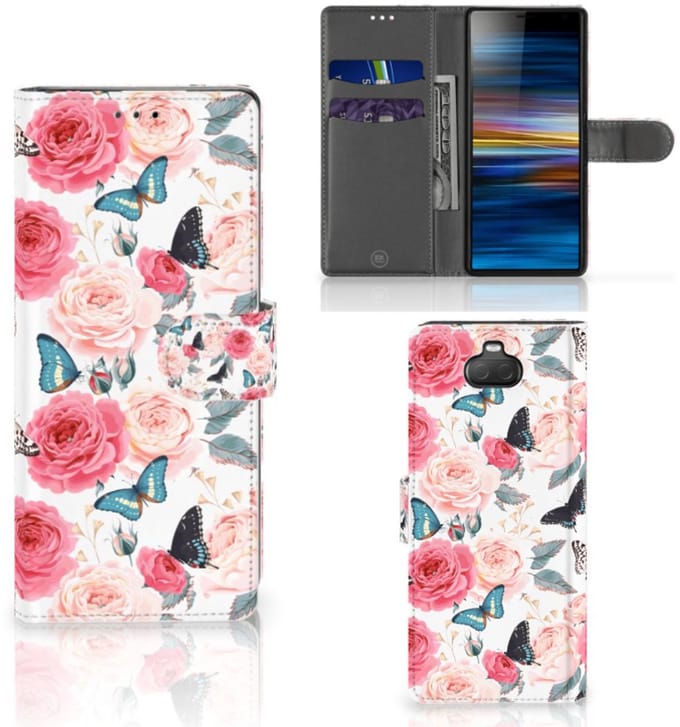 Sony Xperia 10 Hoesje Butterfly Roses