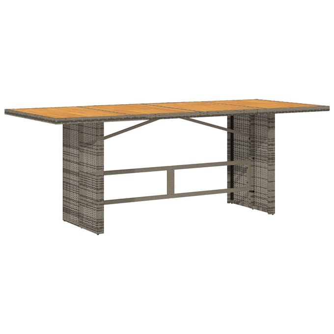 vidaXL - 7-delige - Bistroset - met - kussens - poly - rattan - grijs