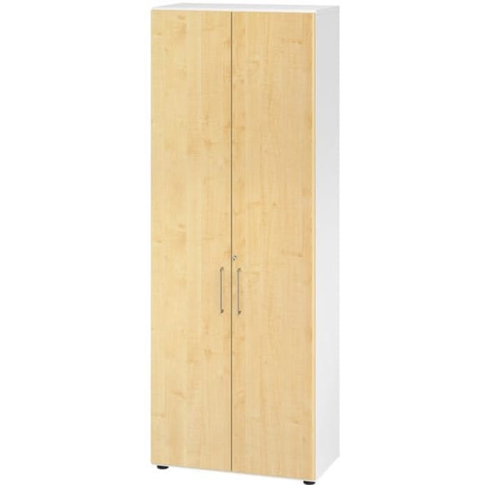 Kasten Breno, 6 OH, afsluitbaar, 28 kg per plank, B 800 x D 420 x H 2156 mm, wit/mapulier
