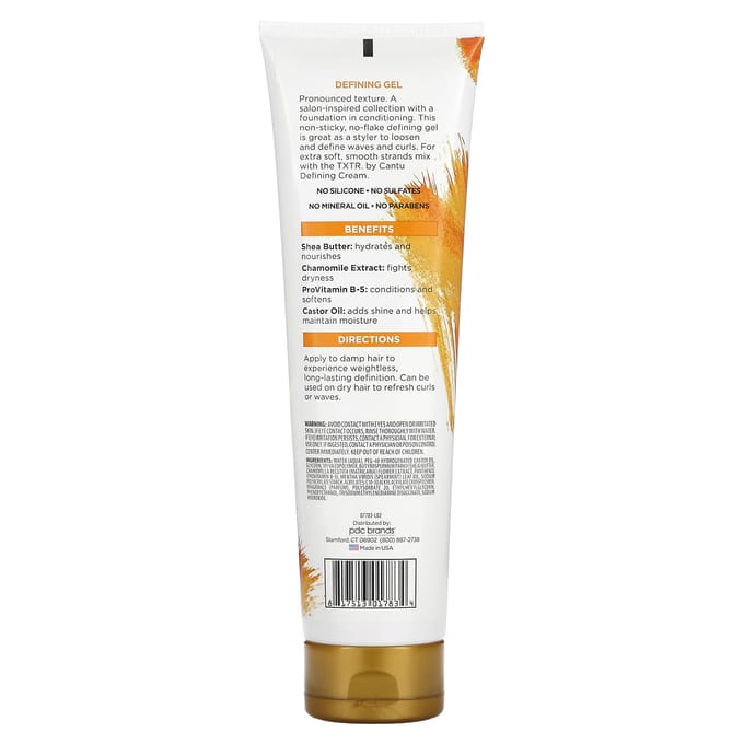 Cantu, RXST, Defining Gel, for curls and waves, 10 oz (283 g) white