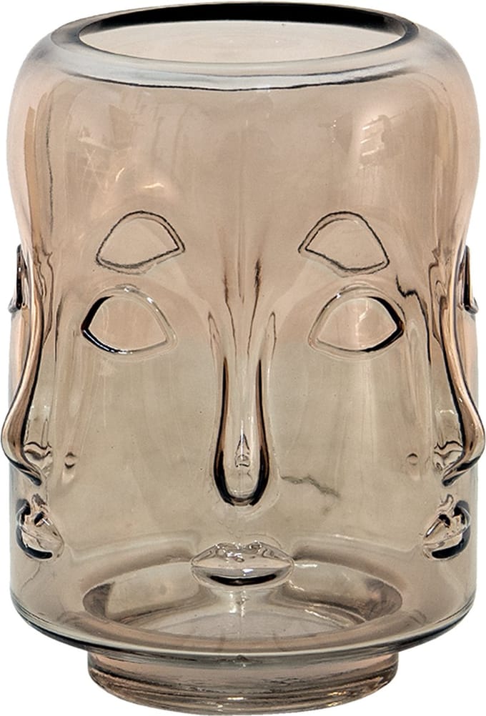 Clayre & Eef Vaas Ø 14x18 cm Bruin Glas
