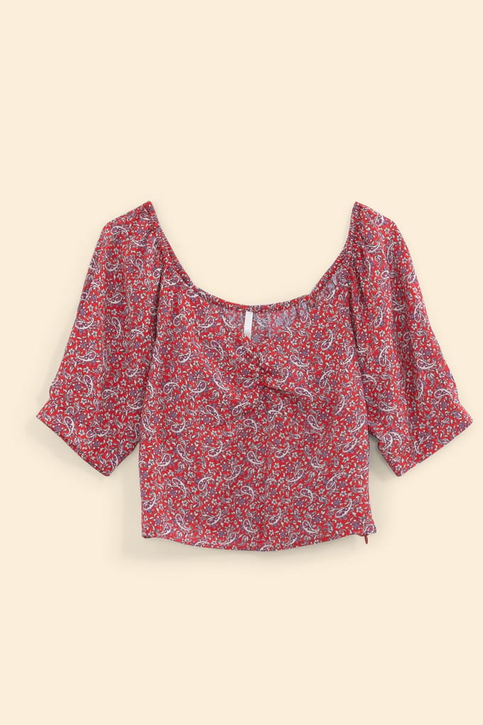 ICode Red Paisley Print Top Carmine Red Taglia: L | Magliette intime Outlet | Donna | Rosso