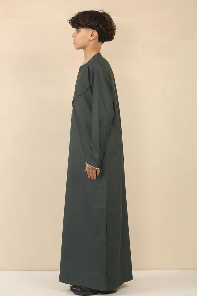 Groene Omani Eid Thobe Saudi Emirati Jubba badjas voor jongens voor kinderen