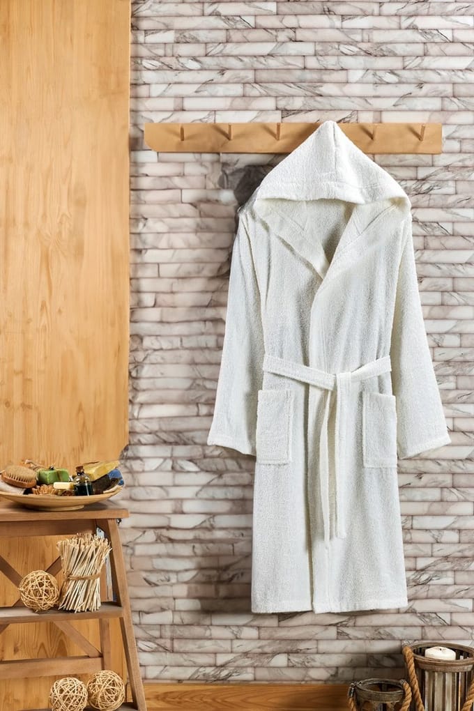 Dames Heren - Sauna - Ochtendjas - Wit - Badstof - Wellness - Valt L