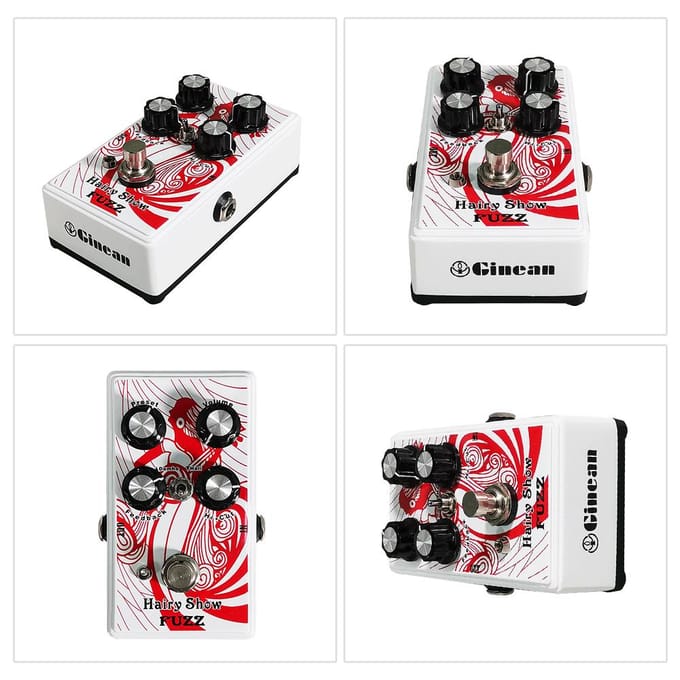FUZZ Gitaareffectpedaal voor Elektrische Gitaar Bas Snaarinstrument wit