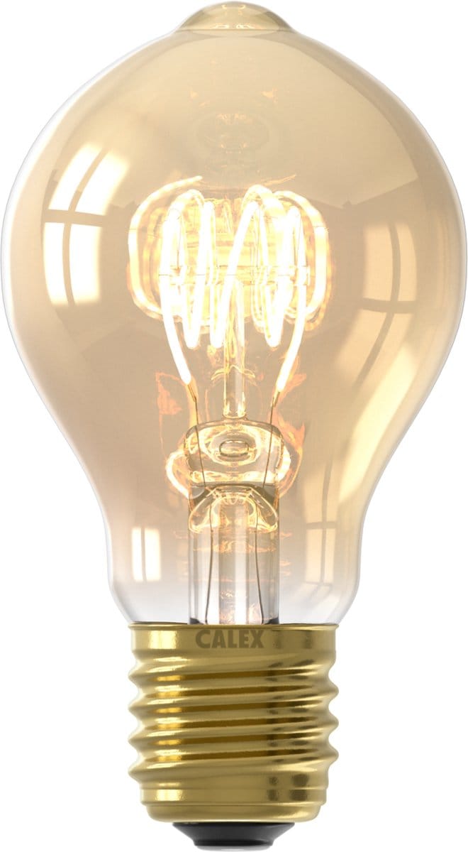 Calex Filament LED Lamp - E27 - Vintage Lichtbron - A60 - Goud - 3.8W - Dimbaar