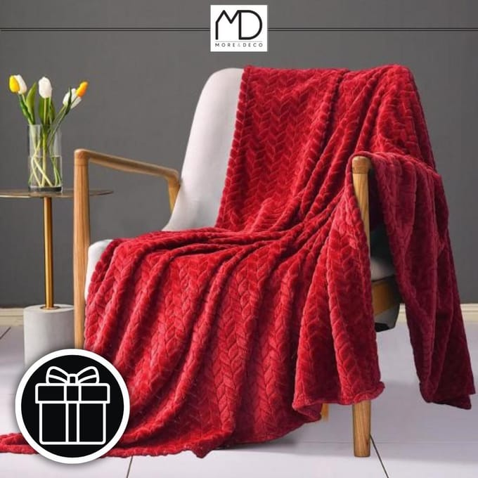 More&Deco - Serie - Polyester Wiegdeken - 200x220 cm - Rood