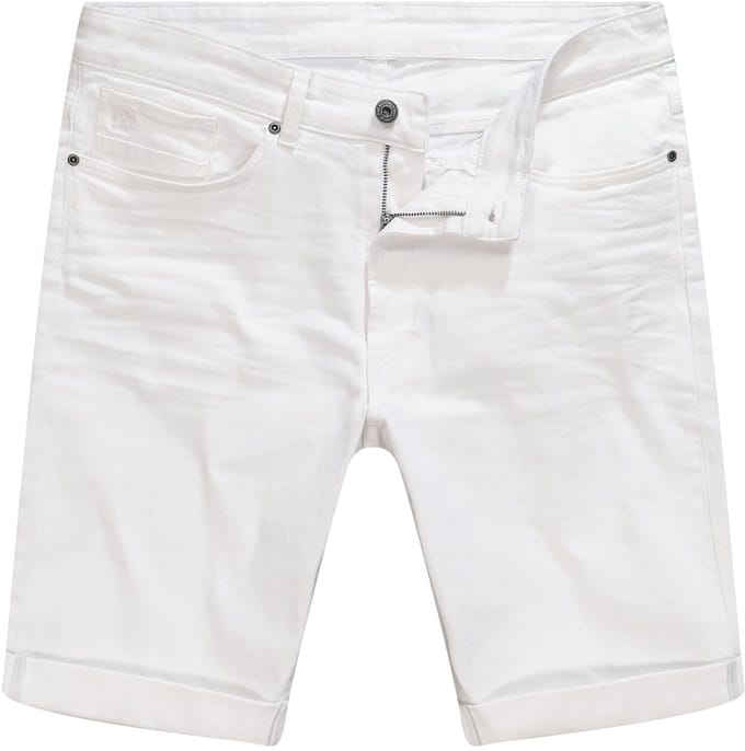 JP 1880 - Heren - Jeans-bermuda 5-pocket Straight Fit - Wit denim - Maat 64