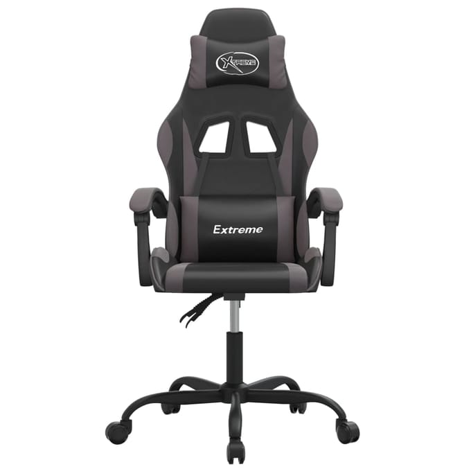 vidaXL - Gamestoel - kunstleer - zwart - en - grijs