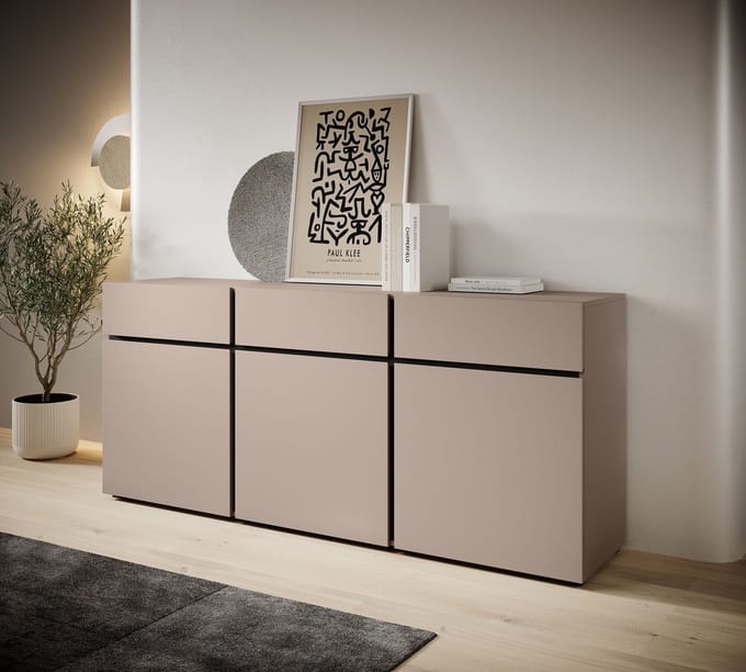 Meubella - Dressoir Cainan - Beige - 180 cm